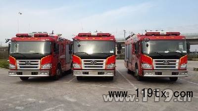 投入執勤的消防車