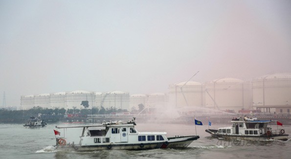 海巡艇封鎖事故現場